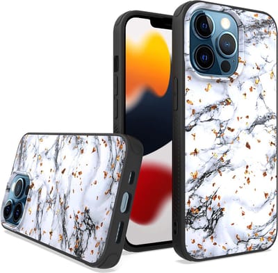LuxeBass Siliconen hoesje met print geschikt voor Apple iPhone 14 Pro - Marmer White - telefoonhoes - gsm hoes - telefoonhoesje