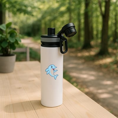 Hacebo® - Dolfijnen waterfles met draaidop grijs - Dolfijn - Dieren liefhebbers - Zoogdier - vissen - dierentuin - water fles - 850ML