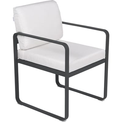 Fermob BELLEVIE fauteuil voor de eethoek - 47 antraciet mat - 81 witgrijs