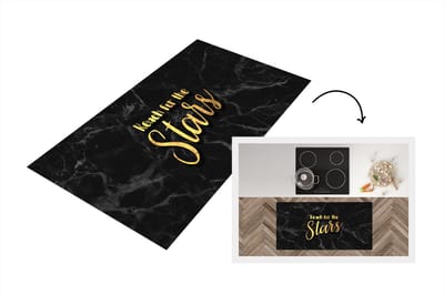 Keukenloper - Loper keuken - Quote - Sterren - Goud - Marmer - 120x60 cm - Keukenloper vinyl