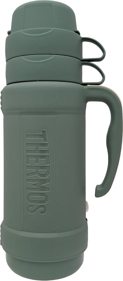Thermos Eclipse Isoleerfles - Thermosfles - 1 liter - 2 drinkbekers - Groen