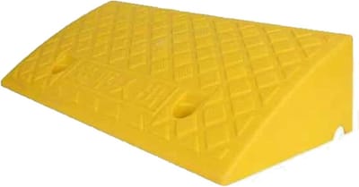 Rubberen Drempelhelling - Drempelhulp Oprit - Veiliger Rijden - Hoge Drukweerstand - 9 cm Hoog - Geel