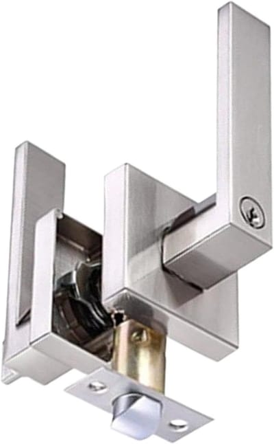 Deurgreep met slot - Deurhendel privacy - Binnenshuis veiligheid - Dubbel vergrendelsysteem - 19 x 15 x 6 cm - Zwart