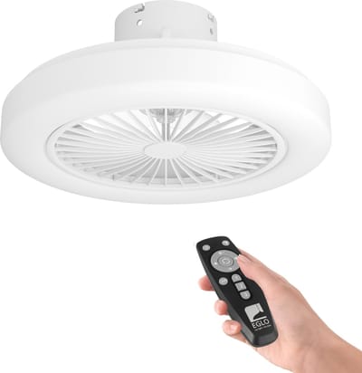 EGLO Ortona - Plafondventilator met lamp - ø46cm - 3 snelheden - LED Dimbaar - Energiezuinig - AC longer life - Wit