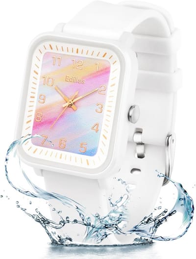 Kinderhorloge Analoog - Kinder polshorloge - Leren Tijd Lezen - 50m Waterdicht - 25.7 x 5.79 x 1.9 cm - Wit