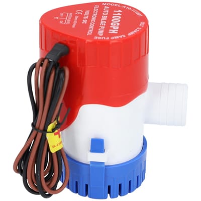 Pompe de Cale de Bateau Automatique 1100 GPH 4163 LPH Hauteur de Refoulement 4 m Pompe à Eau Submersible Électrique pour Bassin Réservoir d'Eau