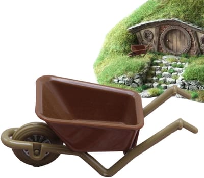 Speelgoed Kruiwagen - Miniatuur Karretje - Poppenhuis Decoratie - Duurzaam ABS Materiaal - 9x4x4cm - Groen