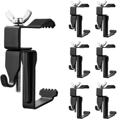 Dailygoods- Brick Hangers Heavy-duty - Wandhaak - Muurhaak - Muuraccessoires - Verstelbaar - Zwart - 6 Stuks 7x4,3x1,8cm - Muurhaken
