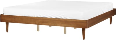 TOUCY - Tweepersoonsbed - Lichtbruin - 180 x 200 cm - Rubberhout