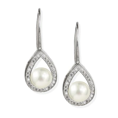 PROUD PEARLS® Oorbellen met parels en zirkonia
