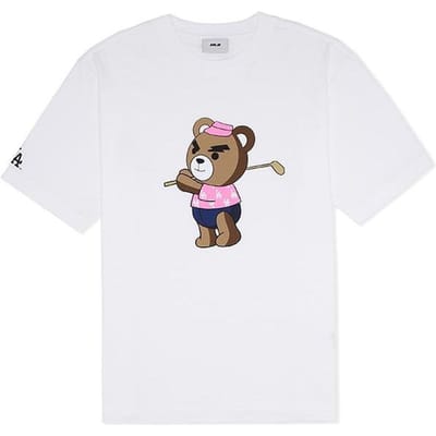MLB Los Angeles Dodgers Vintage Américain Ours Frondeur Imprimé Pull Col Rond Manches Courtes T-Shirt Unisexe T-Shirt Blanc Cassé 3ATSE0333-07WHS L brown