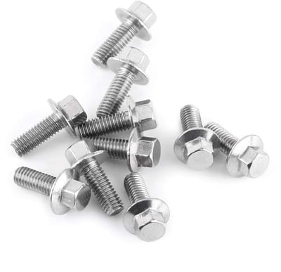 Dailygoods- Schroeven 10 stuks - M6 Zeskantschroeven - Roestvrij Staal 304 - Flensschroeven - Bevestigingsmaterialen - Corrosiebestendig - Bevestigingsmiddelen