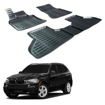 SCOUTT Tapis de sol 3D pour BMW X6 F16 - Caoutchouc Premium - Sur mesure - Noir noir