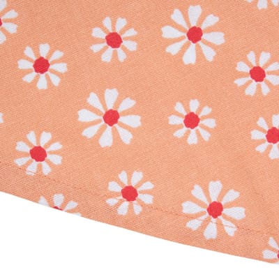 Daisy flowers tafelkleed textiel oranje rond 160cm