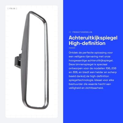Dailygoods- Binnenspiegel High-definition - Achteruitkijkspiegel - Auto - ABS Behuizing - Geschikt voor 107/C1 - OEM-nummer 814842