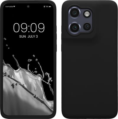 kwmobile telefoonhoesje geschikt voor Motorola Edge 60 Neo / Edge 50 Neo / ThinkPhone 25 - Hoesje met siliconen coating - Smartphone case in zwart