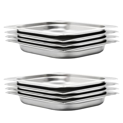 vidaXL - Gastronormbakken - 8 - st - GN - 1/2 - 40 - mm - roestvrij - staal