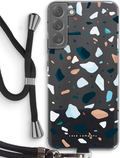 Case Company® - Hoesje met koord geschikt voor Samsung Galaxy S22 Plus hoesje met Koord - Terrazzo N°13 - Telefoonhoesje met Zwart Koord - Bescherming aan alle Kanten en Over de Schermrand