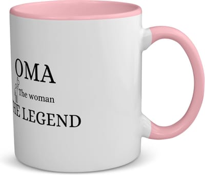 Akyol - oma the woman the legend koffiemok - theemok - roze - Oma - oma - verjaardag oma - cadeautje - kado - geschenk - 350 ML inhoud