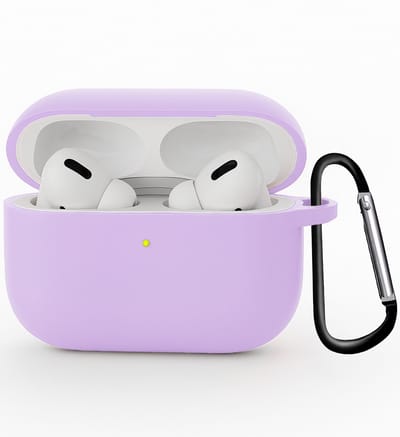 Hoesje Geschikt voor Apple Airpods Pro 3 - Siliconen Hoes met Clip - Silicone Case Cover - Lila