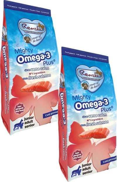 Renske Mighty Omega Plus Adult Geperst Zalm - Hondenvoer - 2 x 3 kg