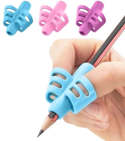Stylo Pack Van 3 Potlood Grips Voor Kinderen - Handschrift Perfecte Potlood Houders Voor Thuisschool en Voorschoolse Schrijfgereedschappen - Diverse Pen Grips Kerstcadeaus (Paars)