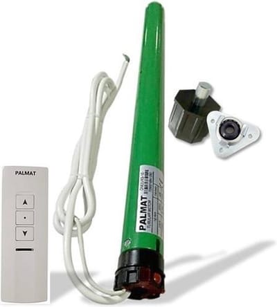 PALMAT Draadloze Rolluikmotor met afstandsbediening en kunststof lagerplug (buis van 40 mm, 10 Nm)