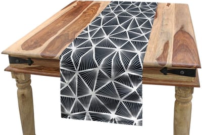 ABAKUHAUS Tafelloper – Geometrische vormen – 40×180 cm – donkerblauw