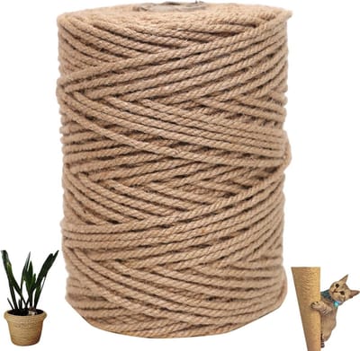 Jute touw - Sisal touw Knutseltouw - Meubels Beschermen - Vier strengen gevlochten - 8 mm x 50 m - Bruin
