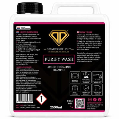 DETAILERS DELIGHT PURIFY WASH – ACIDIC DESCALING SHAMPOO 2.5L