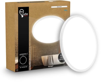 B.K.Licht Shallow - LED Badkamerlamp Plafonniere - paneel plafondlamp - badkamerverlichting met neutraal wit licht - IP44 - Ø29 - wit