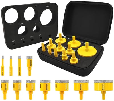 Diamant Boorset 11 Stuks voor Tegels en Harde Materialen - Gatzagen 6-65 mm met EVA-opbergbox