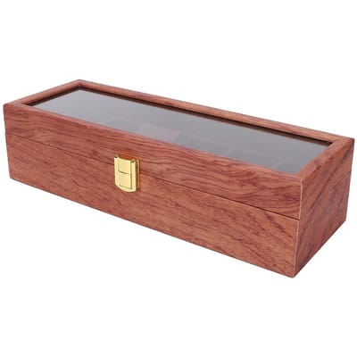 Horloge Opbergdoos Koffer 6 Sleuven Luxe Horloge Display Organizer voor Sieraden Opbergen gray