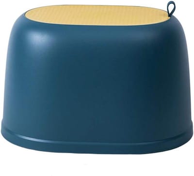 Toilet Krukje - Badkamer Kruk - Ontlast Zitten - Ergonomisch Ontwerp - 36 x 22 x 27 cm - Donkerblauw