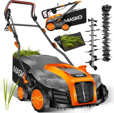 MASKO® Verticuteermachine 2in1 1800W Elektrische Verticuteerder 40cm Maaibreedte en 55L opvangbak, Gazonbeluchter