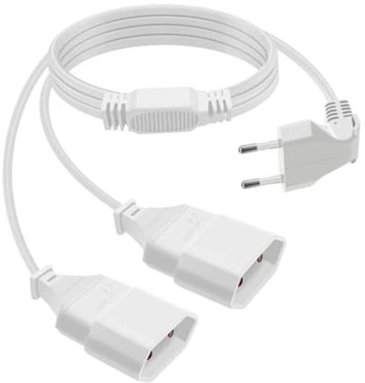 Uitbreidingskabel 2 naar 1 Euro Plug Y-connector 1,5m 2.5A 250V voor Huishoudelijke Apparaten