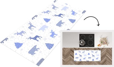 Keukenloper - Loper keuken - Hert - Patroon - Sneeuw - 120x50 cm - Keukenloper vinyl