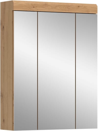 Moderne Spiegelkast Voor Badkamer - Ruime Opbergkast Met 3 Spiegels - 9 Vakken - 60x79x18cm