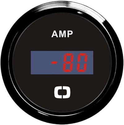 Osculati 12/24V zwarte digitale Ampèremeter met Shunt Ø51mm gatmaat | 27.320.44