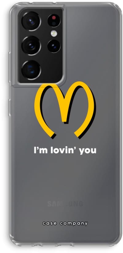 Case Company® - Hoesje geschikt voor Samsung Galaxy S21 Ultra hoesje - I'm lovin' you - Soft Cover Telefoonhoesje - Bescherming aan alle Kanten en Schermrand