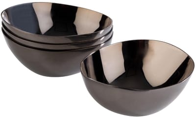40791 PEBBLES, set van 4, roestvrij staal, PVD-gecoat, 6,5 x 6 cm, hoogte 2,5 cm, gunmetal-look