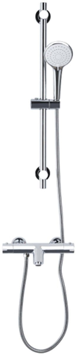 Adema Sparkle 2.0 Badset - thermostatische badkraan - 70cm glijstang - ronde handdouche - metalen doucheslang - chroom
