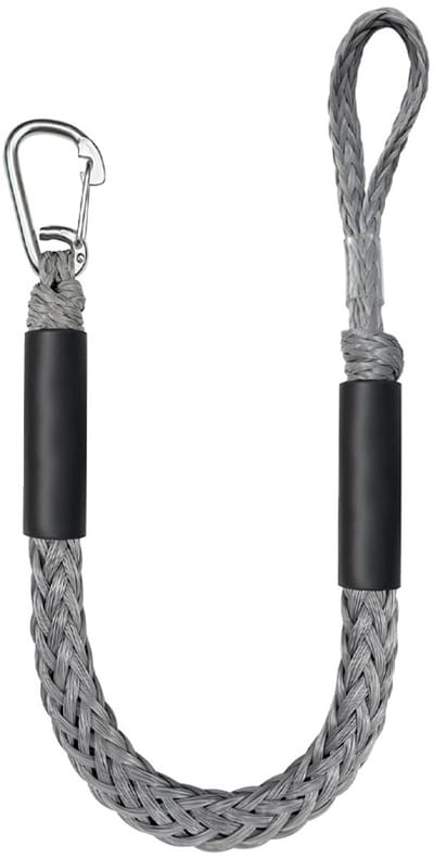 Touw - Boottouw - Landvast - Bungee Dock Lines - Bungee Docking Rope Rekbare Boot - met Clip - voor Jet Ski - Ponton - Kajak - grijs