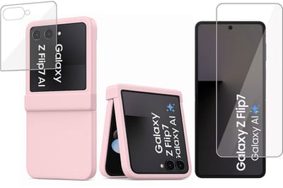 ChiGuard Hoesje & Screenprotector geschikt voor Samsung Galaxy Z Flip 7 - Case - Roze