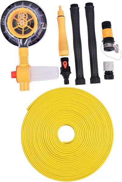 Auto Wasborstel - Verlengbare Mop - Auto Schoonmaken - Automatisch Roterend - 120 cm - Grijs