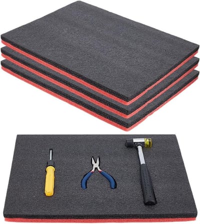 4 Stuks Toolbox Foam - Polyurethaan Schuim Vellen voor Koffer, Gereedschapsopslag en Creatief Gebruik, 41×30.5×2.5cm