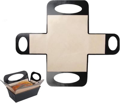 Herbruikbare Siliconen Bakmat met Handvatten, Antiaanbak Bakmat voor Brood, Geurvrije Deegoverdracht Mat voor 9x5" Broodpannen - Eenvoudig Schoon te Maken en Duurzaam
