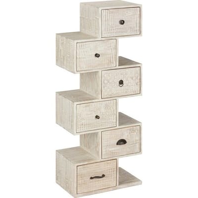 Atmosphera Ajay Ladeblok - Mango Hout, 6 Lades, 50 x 50 x 122,5 cm