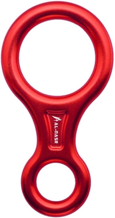 Klim Touw Apparaat - Zekeringsapparaat Afdaler - Rotsklimmen Abseilen - 35KN Sterkte - 15.5x8.5x2cm - Rood