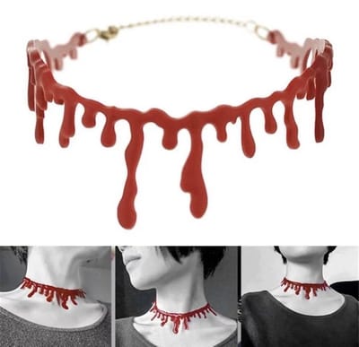 Akyol - Halloween ketting - rood - bloed - Cadeau - sieraad - bloed ketting - Halloween -trick or treat -Sieraad - carnaval- griezelig - rode ketting - horror – cadeau - gift